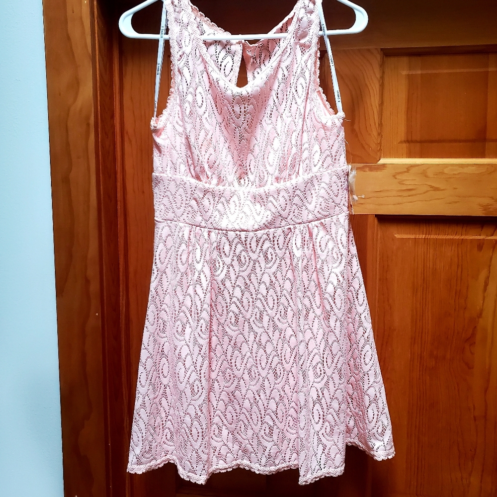 Pink juniors lace dress